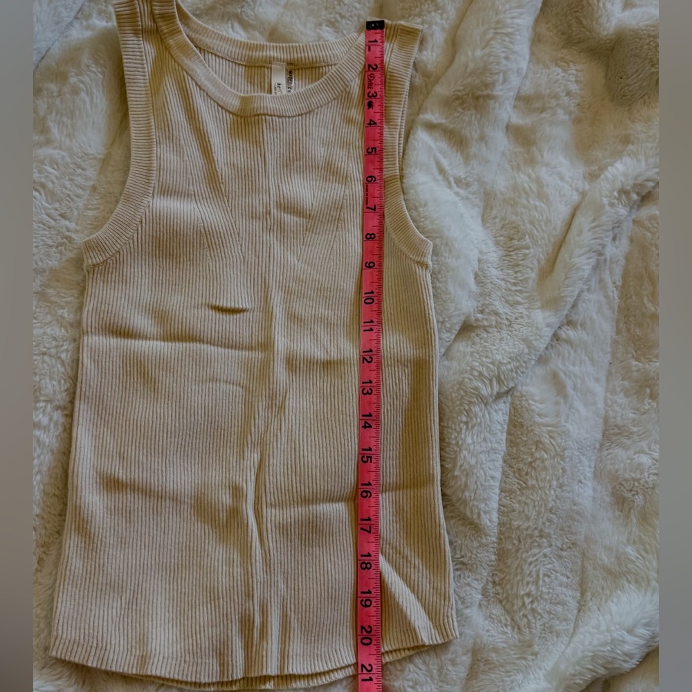 BE COOL Cream Ribbed Tank - Picture 6 of 6